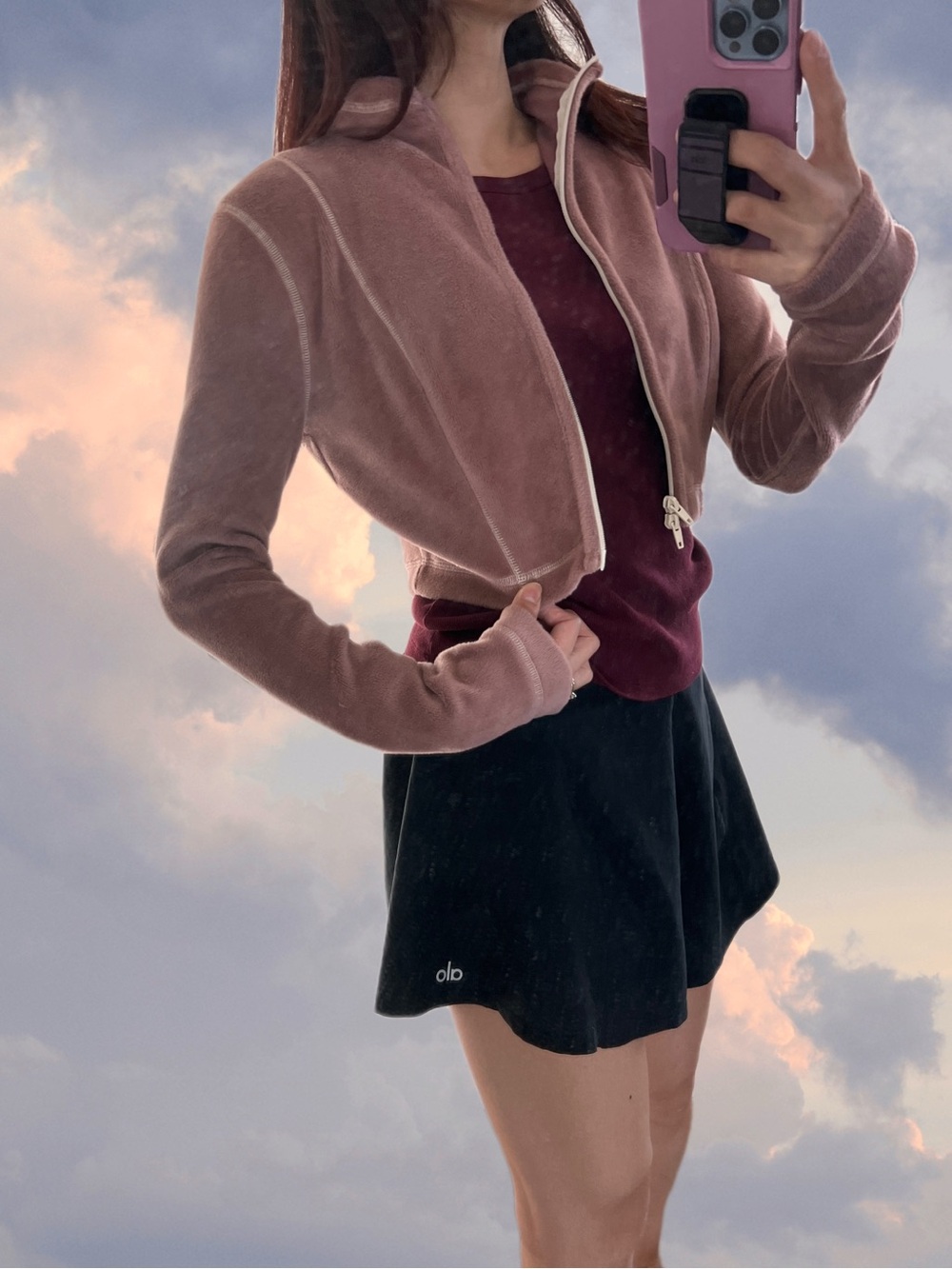 UO Cropped Mauve Zip-Front Women's Jacket